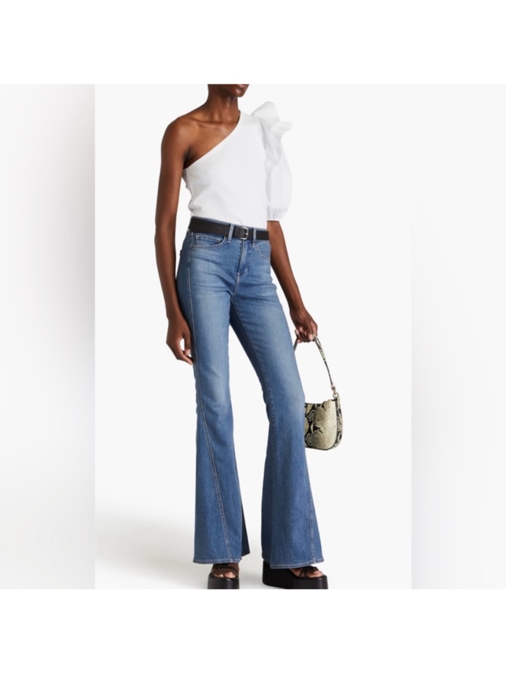 Veronica Beard Diantha white one shoulder top